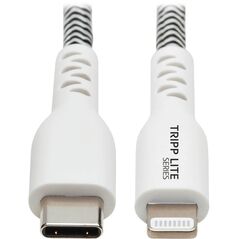 Eaton Tripp Lite Series Heavy-Duty USB-C to Lightning Sync/Charge Cable, MFi Certified - M/M, USB 2.0, 10 ft. (3.05 m) - Lightning-Kabel - 24 pin USB-C mannlich zu Lightning mannlich - 3 m - Schwarz, weiss