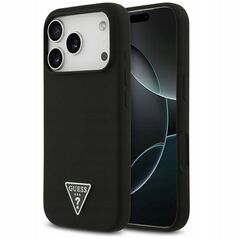 Case Guess Silicone Triangle Logo MagSafe for iPhone 17 Pro Max black