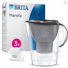 Κανάτα Φίλτρου Νερού Brita Marella - 2,4 L - Γκρι + 3x Maxtra PRO