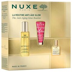 Anti-Aging Glow Routine Set Nuxe: Super Serum [10], Vegan, Anti-Ageing, Day & Night, Serum, For Face & Neck, 30 ml + Merveillance Lift, Glow Firming, Cream, For Face, 15 ml + Huile Prodigieuse Rich Multi-Purpose, Body Oil, For Face, Body & Hair, 10 m