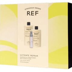 Gift Box Set Ref Stockholm: Ultimate Repair, Sulfates-Free, Hair Shampoo, Repairing & Strengthening, 285 ml + Ultimate Repair, Sulfates-Free, Hair Conditioner, For Hydrate/Detangle & Shine, 245 ml + Shine Elixir, Hair Serum, Softening, 80 ml Unisex