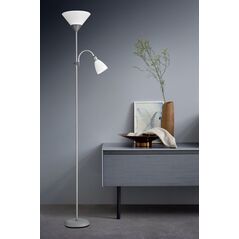 Φωτιστικό δαπέδου G.LUX ALTA SILVER, 1 x E27 + 1 x E14, γκρι, 178 εκ.