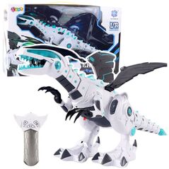 Zdalnie Sterowany Robot RC Dinozaur Światła Dźwięki Biały
