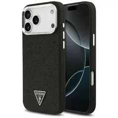 Etui Guess Glitter Triangle Logo MagSafe do Apple iPhone 17 Pro Max czarny