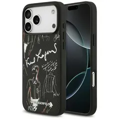 Etui Karl Lagerfeld Grained Pattern &     Logo MagSafe do iPhone 17 Pro Max czarny