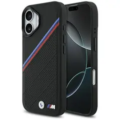 Etui BMW M Tricolor Metal Logo MagSafe    do iPhone 17 czarny