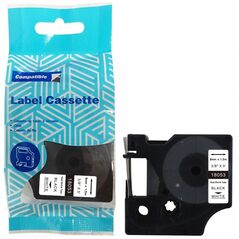 Rurka termo DYMO D1 18053 9mm x 1.5m czarny na białym zamiennik S0718280