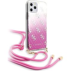 Guess Guess GUHCN65WO4GPI iPhone 11 Pro Max różowy/pink hard case 4G Gradient uniwersalny