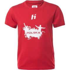 Dziecięca koszulka z krótkim rękawem Huari Poland Fan Kids racing red/white rozmiar 134