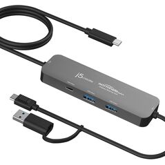 j5create JCH462-N huby i koncentratory USB 3.2 Gen 1 (3.1 Gen 1) Type-A + Type-C 5000 Mbit/s Szary