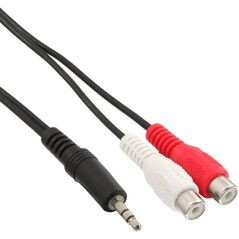 InLine® Cinch/Klinke Kabel, 2x Cinch Buchse an 3,5mm Klinke Stecker, 3m