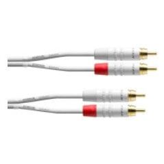 Cordial 2 x RCA male - 2 x RCA male cable, 6 m, white