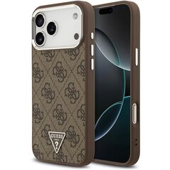 Case Guess 4G Triangle Logo MagSafe for iPhone 17 Pro Max brown