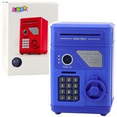 Elektroniczny Sejf Bankomat Skarbonka Na PIN Dla Dzieci Niebieski EDUKAMP