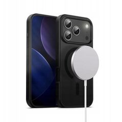 Crong Hybrid Frost MAG Cover - Etui MagSafe iPhone 17 Pro (czarny)