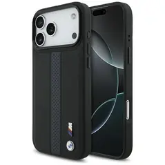 Etui BMW M Perforated Stripe Logo         MagSafe do iPhone 17 Pro Max niebieski