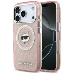 Etui Karl Lagerfeld IML Choupette Head Logo MagSafe do iPhone 17 Pro różowy