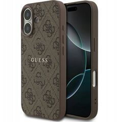 GUESS futerał do IPHONE 17 kompatybilny z MagSafe GUHMP17SG4GFRW (PU 4G Ring Classic Logo) brązowy