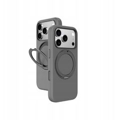 Etui AMAZINGTHING Cloudie na iPhone 17 Pro z podstawką - szare