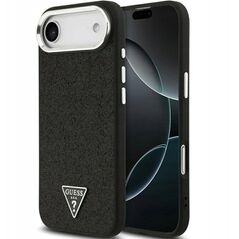 Etui Guess Glitter Triangle Logo MagSafe do iPhone 17 Air - czarne