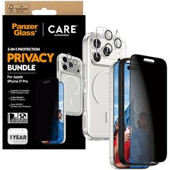 Zestaw ochronny CARE by PanzerGlass Flagship Privacy 3w1 Etui+Szklo Prywatyzujace+Lens do iPhon