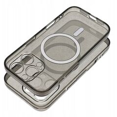 Θήκη CLEAR MAG COVER με προστασία κάμερας συμβατή με MagSafe για IPHONE 15 Pro black glitter