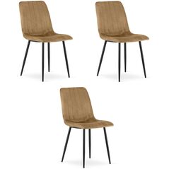 Krzesło aksamitne LAVA brąz eleganckie czarne nogi jadalni salonu x3