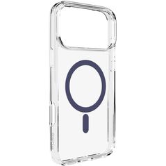 Etui Puro Lite Mag TPU+PC kompatybilne z MagSafe na iPhone 17 Pro - przezroczyste z niebieskim pierścieniem