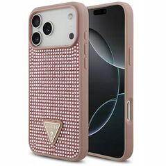 Etui Guess Rhinestone Triangle Logo do iPhone 17 Pro Max różowy