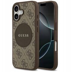 Etui Guess 4G Circle Classic Logo MagSafe do iPhone 17 brązowy