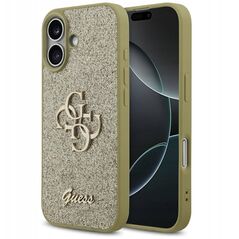 Etui Guess Fixed Glitter Big 4G do iPhone 17 złoty