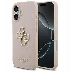 Etui Guess Grained Big 4G & Classic Logo do iPhone 17 różowy