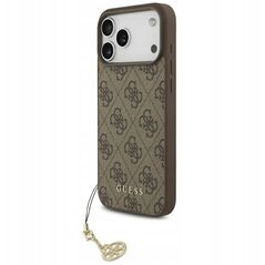 Etui Guess 4G Charms Collection MagSafe do iPhone 17 Pro Max brązowy