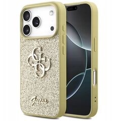 Etui Guess Fixed Glitter Big 4G do iPhone 17 Pro złoty