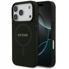 Etui Guess Saffiano Classic Logo MagSafe do iPhone 17 Pro czarny