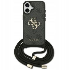 Etui Guess 4G Big Logo Cord Stap Crossbody do iPhone 17 czarny