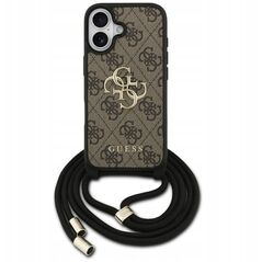 Etui Guess 4G Big Logo Cord Stap Crossbody do iPhone 17 brązowy