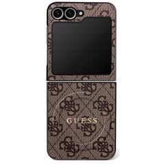 Etui Guess 4G Classic MagSafe do Samsung Galaxy Z Flip7 brązowy