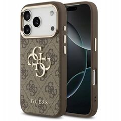 Etui Guess 4G Big 4G Classic Logo do iPhone 17 Pro Max brązowy złoty