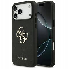 Etui Guess Grained Big 4G & Classic Logo do iPhone 17 Pro Max czarny