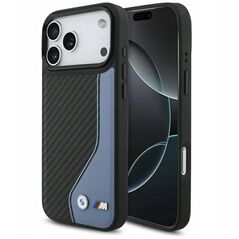 Etui BMW M Carbon Logo MagSafe do iPhone 17 Pro Max niebieski