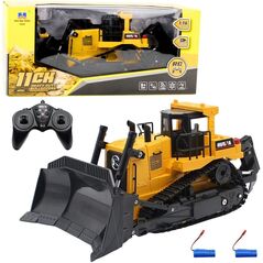 Spychacz Buldożer Samochód Budowlany Zdalnie Sterowany 1:16 R/C Żółty