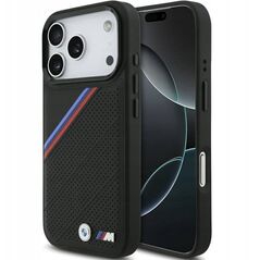 Etui BMW M Tricolor Metal Logo MagSafe do Apple iPhone 17 Pro czarny