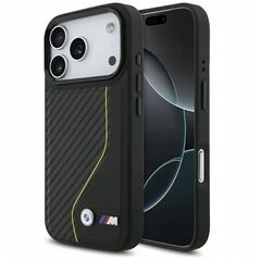 Etui BMW M Carbon Line & Logo MagSafe do iPhone 17 Pro żółty