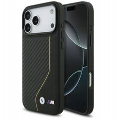 Etui BMW M Carbon Line & Logo MagSafe do iPhone 17 Pro Max żółty