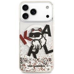 Etui Karl Lagerfeld Liquid Glitter Choupette Logo MagSafe do iPhone 17 Pro Max przezroczysty