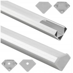 Profil Led R02 narożny Eco Light EC20621 2m aluminium anodowany + klosz mleczny