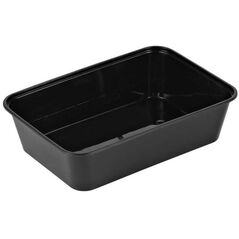 Δίσκος 500 ml 175x120x35 mm Δίσκος για Νούντλς για Φούρνο Μικροκυμάτων PP Μαύρο, 50 τεμ/πακ - (50 τεμ.)