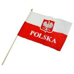 Sportech Σημαία Πολωνίας με Ξύλινη Λαβή για Κράτημα 30x40 cm (02690)