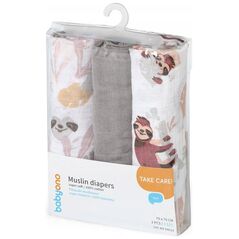 BabyOno 348/10 ΜΟΥΣΛΙΝΕΣ ΠΑΝΕΣ 3ΤΜΧ ΓΚΡΙ